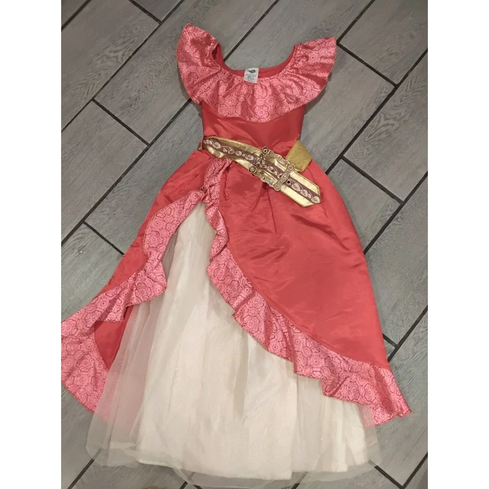 Disney Store Elena of Avalor Costume Dress Red Pink Gold Girls Size 7/8 130cm - Picture 1 of 6